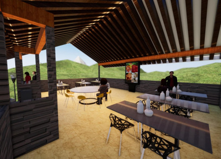 Caf&eacute; and Gallery Integrated Within Community Hub Emphasizing Regional Connectivity