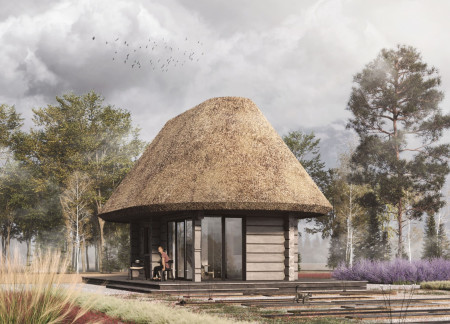 Charred Wooden Shingles and Reclaimed Timber Define Sustainable Lodging Along the Latvian Waterfront