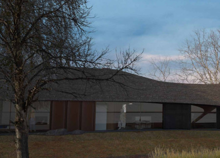 Wood and Concrete Integration in a Tranquil Family Retreat