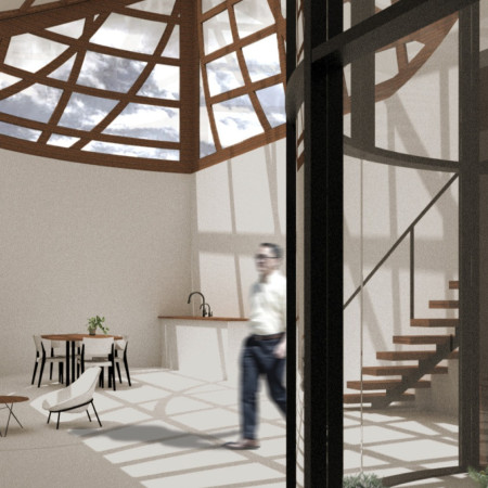 Timber Skeleton Embracing Light in a Nature-Focused Retreat