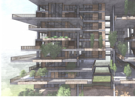 Hydroponic Terraces with Prefabricated Panels for Community Well-Being