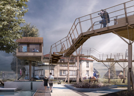 Forest Integration with Natural Light and Thermal Efficiency