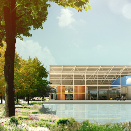 Clay Walls and Water Collection Within an Integrated Community Workspace