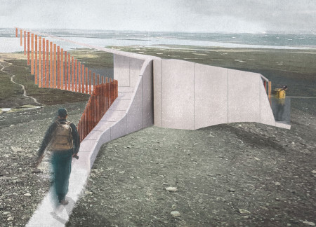 Framed Views of Hverfjall with Cor-Ten and Lava-Crete Pathways