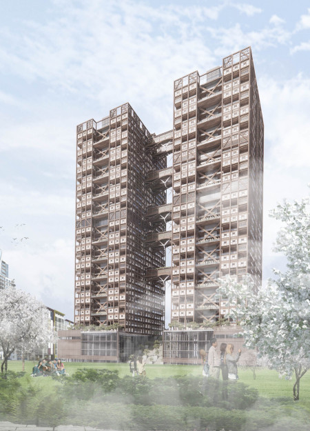 Vertical Living with Cross Laminated Timber and Green Roof Integration