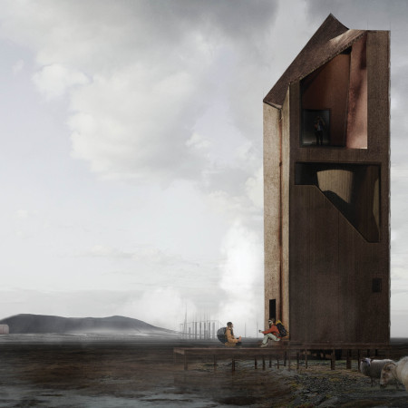 Corten Structures Overlooking Tectonic Plates for Visitor Engagement