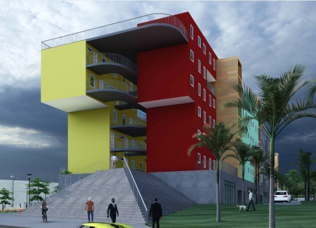 Reinforced Concrete Structure with Modular Units and Integrated Solar Panels for Affordable Urban Living