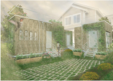 Plywood Cladding and Permaculture Gardens in a Micro Urban Home