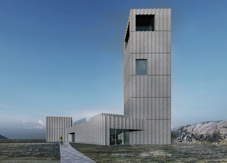 Rainwater Harvesting Green Roof with Geothermal Energy Integration and Scenic Viewing Platform