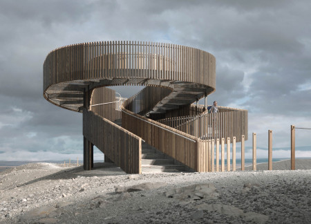 Gradient Pathway of Galvanised Steel and Timber in a Volcanic Landscape