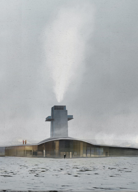 Tectonic-Inspired Tower Integrating Concrete and Geothermal Systems for Visitor Engagement