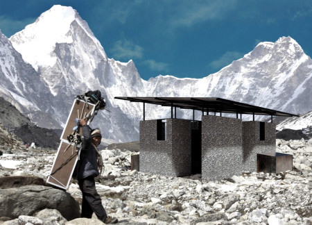 Biogas Facility with Local Rock Integration and Steel Framing