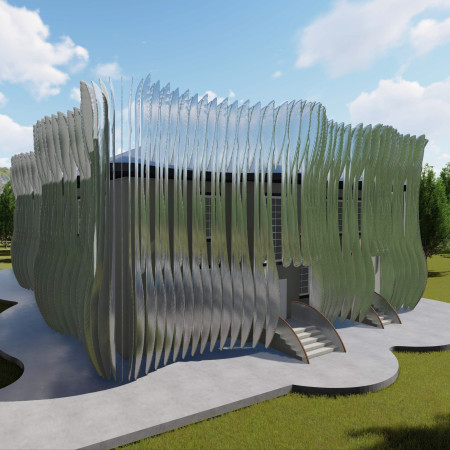 Aluminum Panels Enveloping a Sustainable Space for Equine Culture