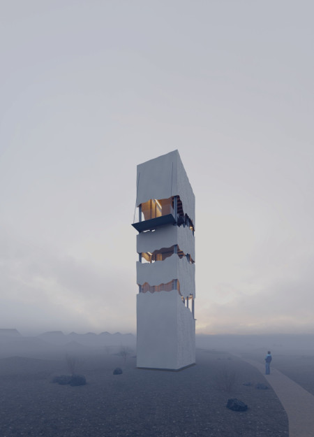 Fog Collection and Translucent Netting in a Vertical Shelter