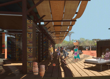 Textile Enclosure Featuring Local Basketry and Straw Insulation in a Compact Microhome