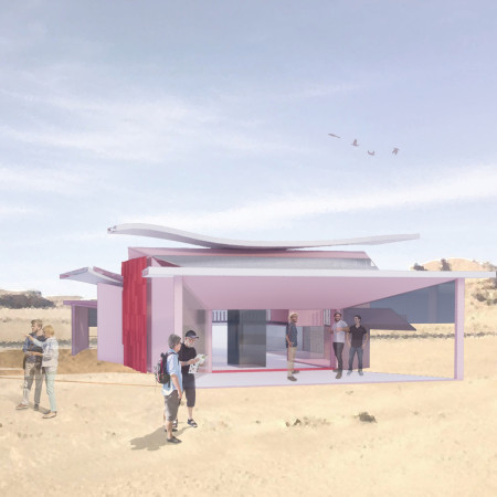 Flamingo-Inspired Pink Cloud Structure Enhancing Community Engagement