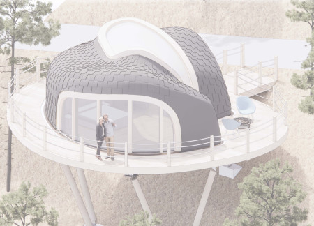 Charred Wooden Shingles Emphasize Eco-Friendly Design in Versatile Community Facility