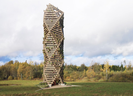 An Ecological Observation Tower with Native Plant Integration