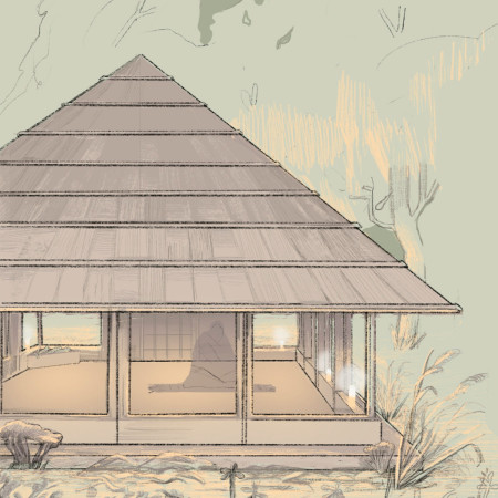 Rainwater and Sacred Geometry in a Timber Meditation Retreat