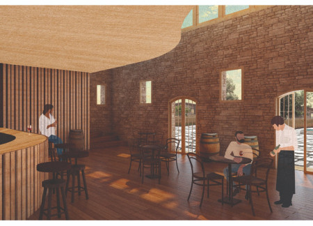 Radial Guesthouses with Traditional Stone Walls and Light Wooden Framework