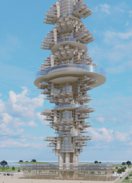 Vertical Sanctuary of Wood and Green Spaces