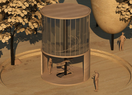 Frosted Glass Reflections and RC Shear Walls in a Thoughtful Memorial Space