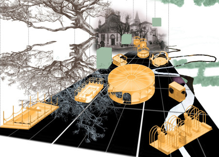 Floating Temples Composed of Cross-Laminated Timber in Sustainable Urban Revitalization