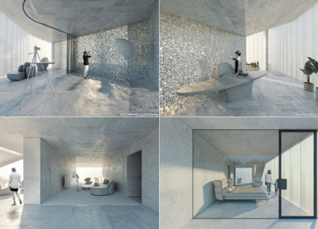 Exploring Light Through Fiber Concrete in a Dual-Function Residence