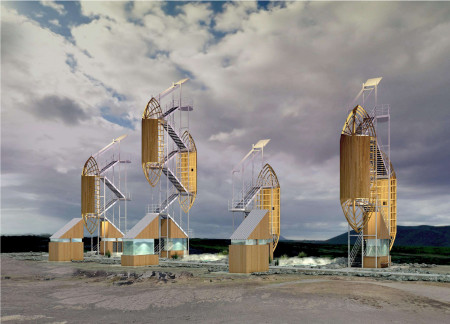 Geothermal Energy and Galvanized Metal Towers Enhancing Visitor Connectivity
