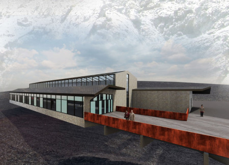 Corten Steel Guardrails and High Iron Glazing Within a Sustainable Dining Space