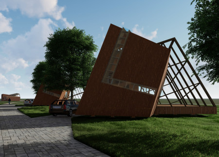 Double Glazed Panels and Mesh Screens Elevate Seasonal Cabins Above the Venta River