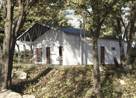 Cellulose-Filled Shelf Racks Create Flexible Living Spaces