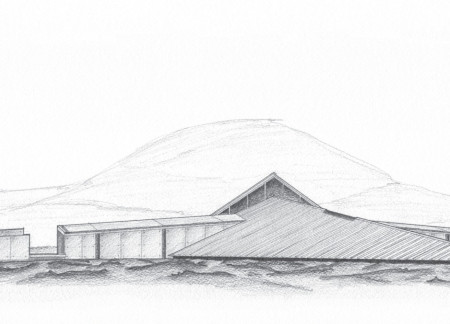 Rammed Earth Walls and Galvalume Roofing Create a Community Hub in Iceland's Landscape