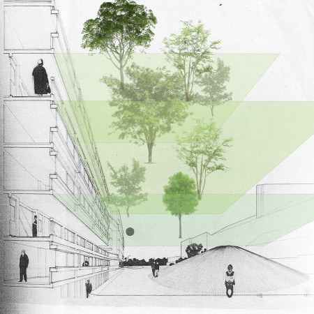 Self-Healing Bio-Concrete and Pleated Wood Transform Urban Living Spaces