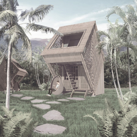 Bamboo Retreat with Retractable Roof for Mindful Living