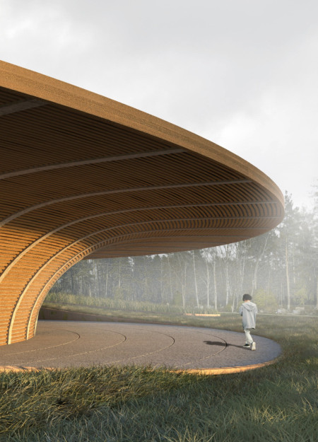 Cave-Like Sanctuary with Natural Light for Reflective Memorialization