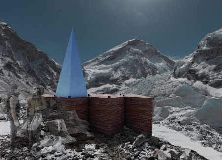 Biogas-Powered Waste Facility with Foldable Timber Design