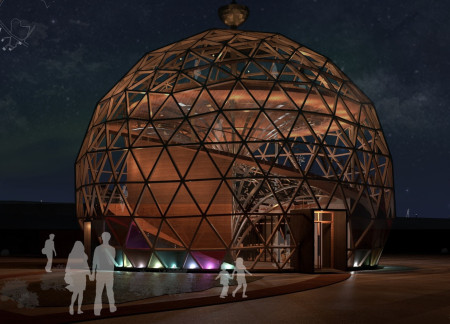 Glass Dome and Wooden Structure Elevate Community Facilities in Vogar Farmland