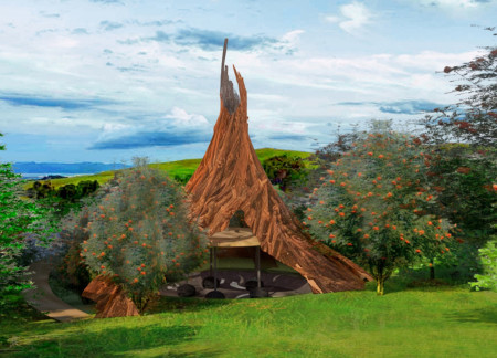 Wobbling Seats and Driftwood Shelters for Elevated Meditation