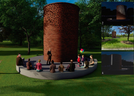 Curved Walls and Raw Brick Mark a Landscape of Memory