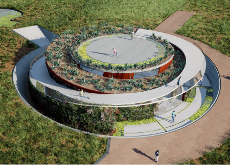 Green Roof Community Center Embracing Natural Interaction and Sustainability