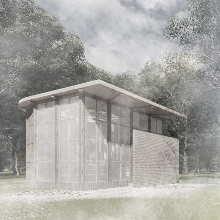 Circular Windows and Baksia Wood in a Sanctuary for Contemplation