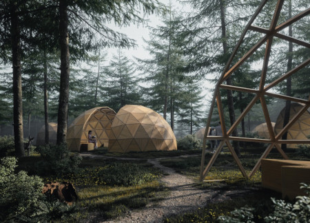 Echoing Sounds Within Spherical Timber Shelters