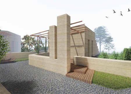 Trapezoidal Community Spaces Enhanced by Local Materials