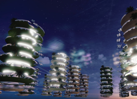 Dynamic Strands with Luminescent Material Create Community Living in the Metaverse