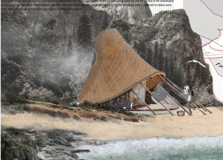 Seagrass Enclosure and Locust Wood Structure for Coastal Living