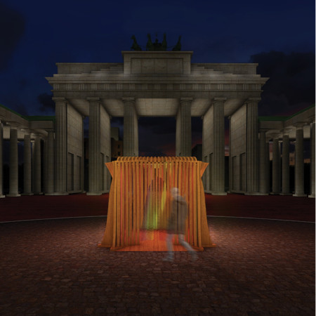 Dichroic Glass Booth Enhancing Urban Interactions Through Soundwave Form