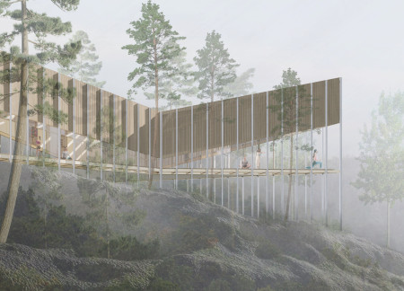 Vertical Pavilion Integrating Wood and Light for Tranquil Yoga Practice