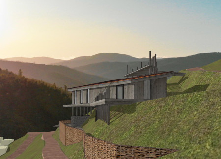 Woven Textures and Protected Terrace in a Communal Living Space