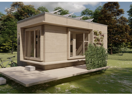 Green Roof and Ventilated Facade with High-Performance Glass in a Sustainable Living Space